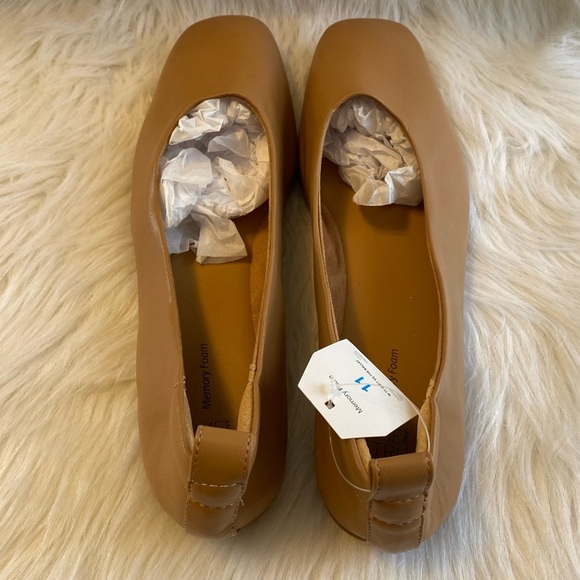 Time And Tru Shoes Soft Sq Toe‎ Ballet Women’s Size 11 Camel Color NEW - Picture 4 of 7